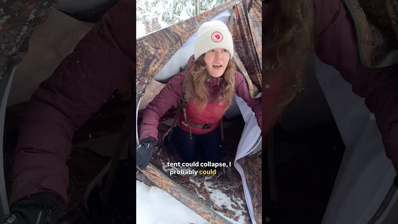 Моя палатка рухнула под снегом ❄️