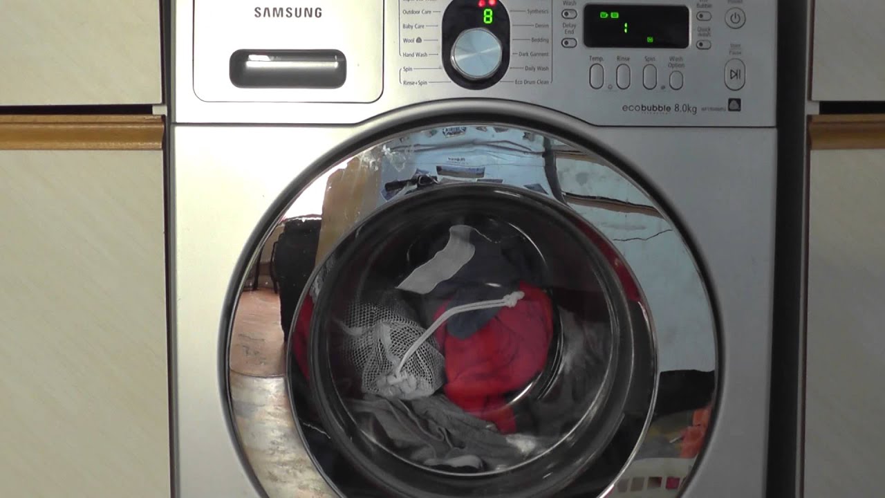 Samsung Ecobubble, Cottons cold with 1 rinse and no spin 5/5 (requested)