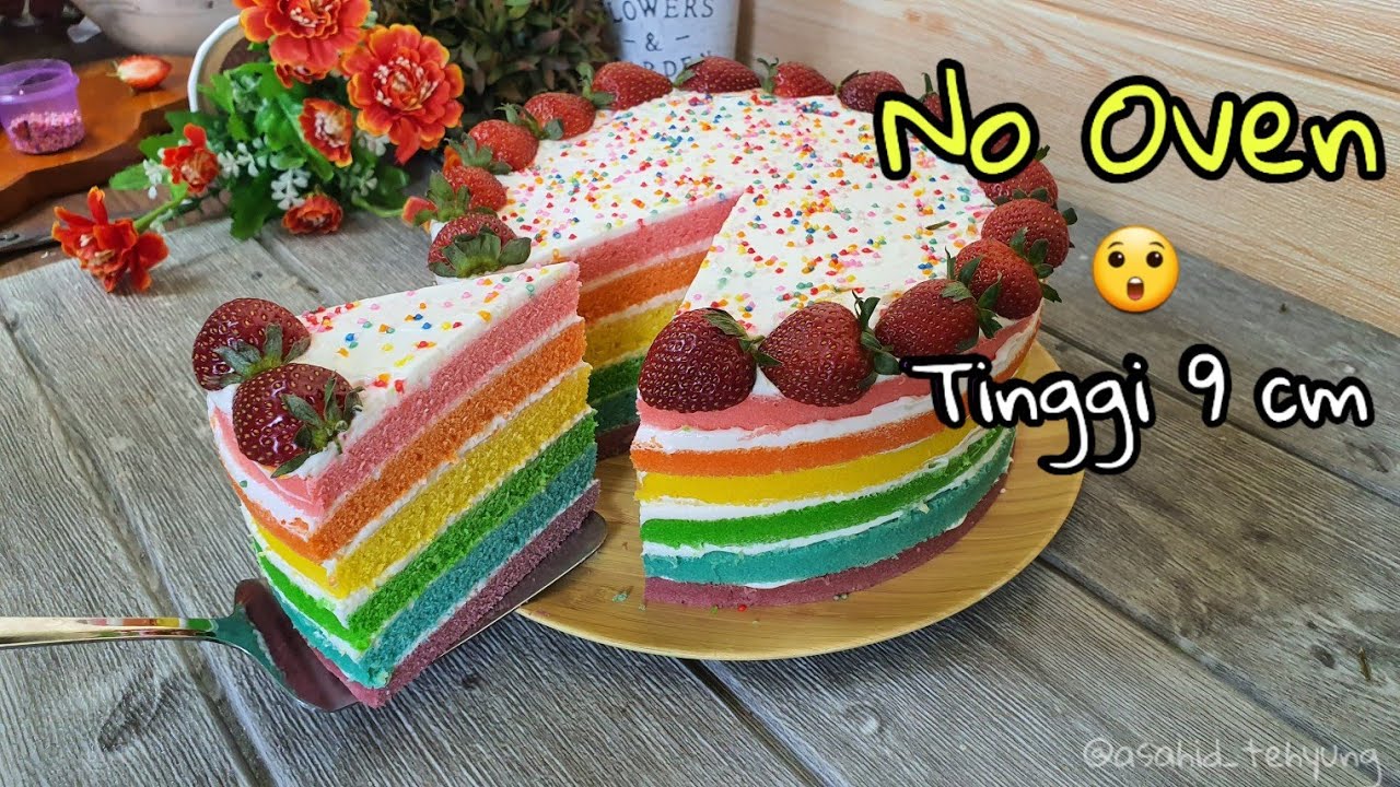Resep Rainbow Cake Kukus 8 Telur Paling Mudah Dibuat