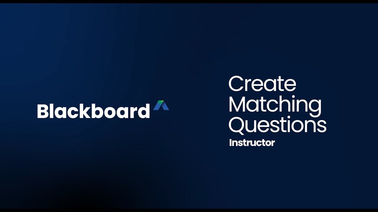 Create Matching Questions in Blackboard