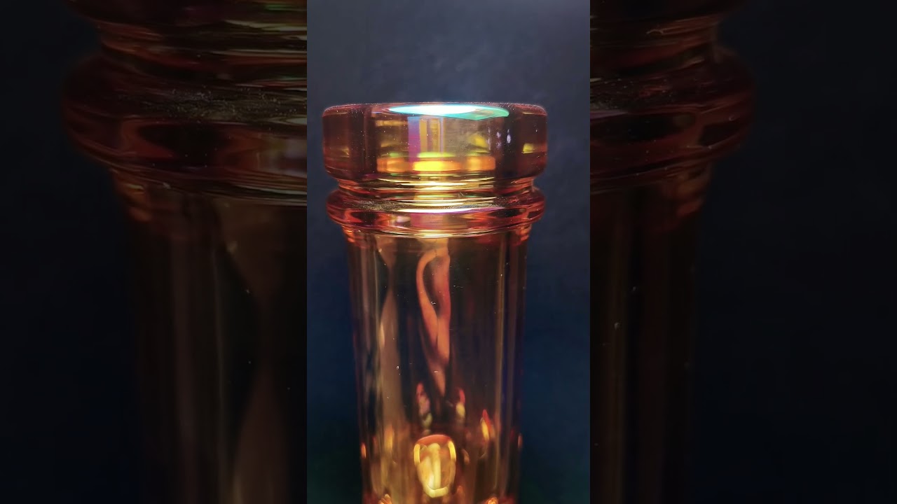 12&Prime; Iridescent Glass Beaker Bong  Dazzling Orange Finish