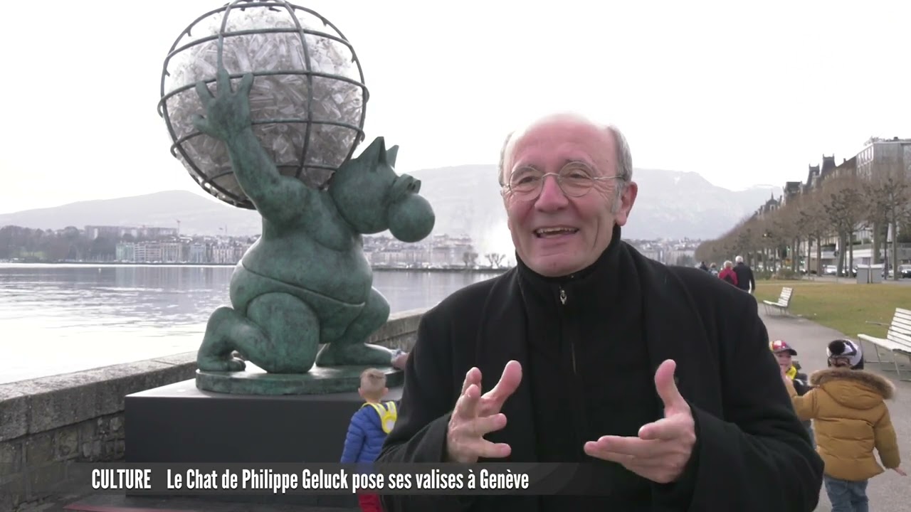 Le Chat de Philippe Geluck pose ses valises à Genève