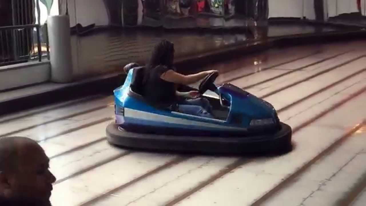 Liam in bumper cars at fantasy fair