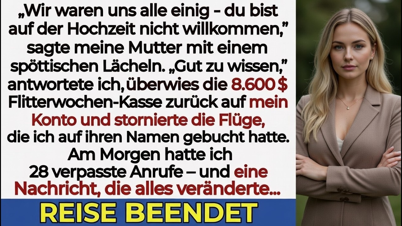 „Die ganze Familie ist sich einig – du bist auf der Hochzeit nicht willkommen“, sagte meine Mutter