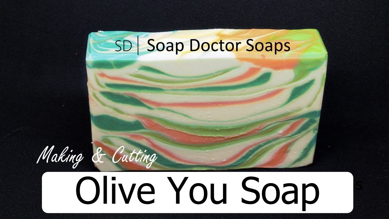 Olive You Soap - Making & Cutting || Tiger Swirl
