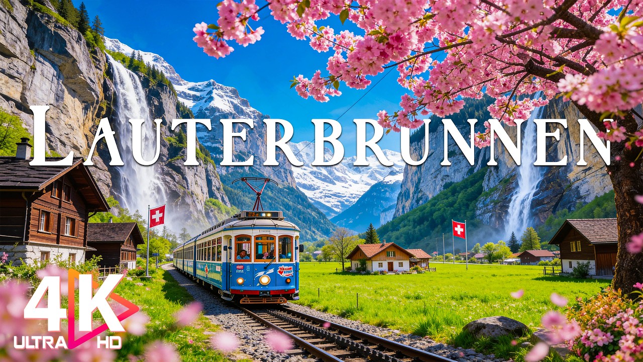 Lauterbrunnen Spring 4K  Discover Hidden Switzerland – Waterfall Valleys & Timeless Alpine Peace