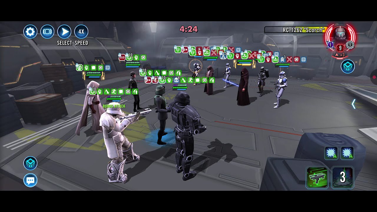 Veers/Piett/Dark/Range/JML (wordy support, 335% AP) vs. LV-clones (wordy attacker): 65 banners