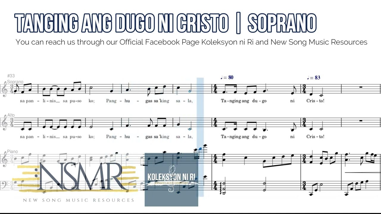Tanging ang Dugo ni Cristo | Soprano | Piano