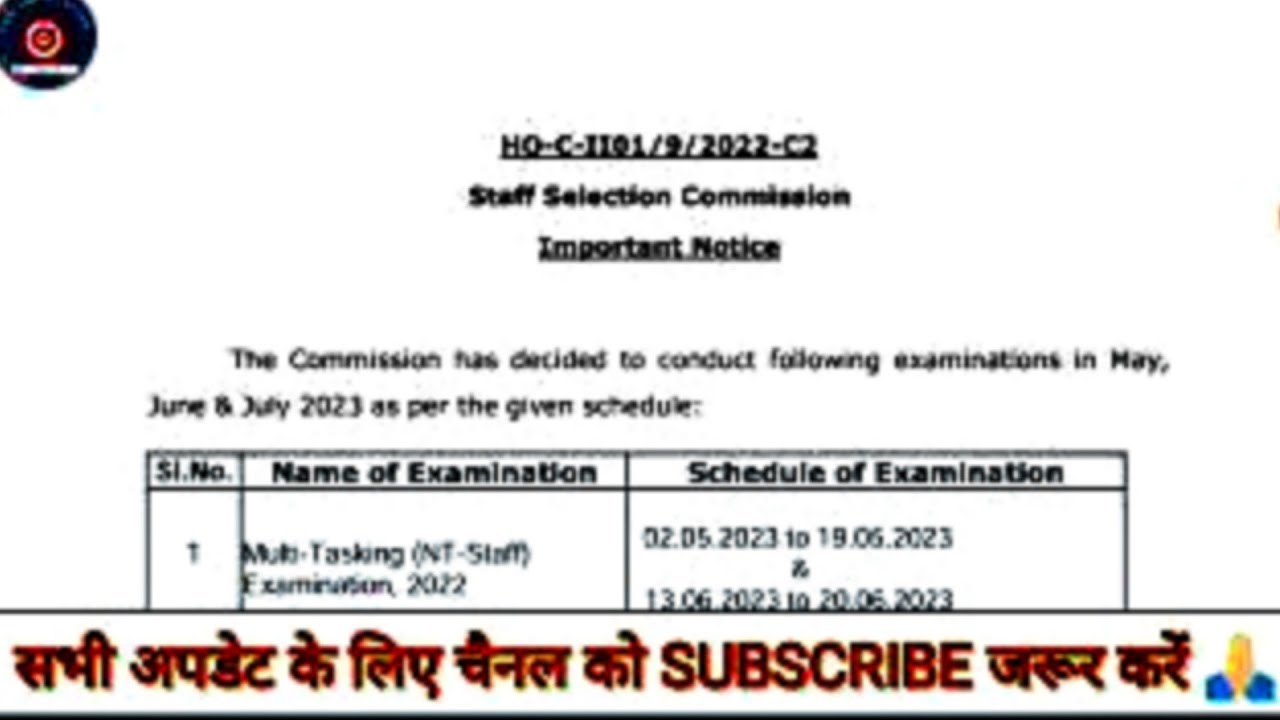 SSC 2023 Exam Calendar, SSC HAVILDAR #sscexamdate