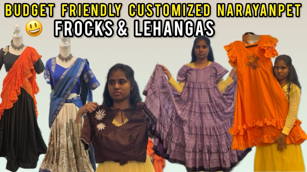 Latest trending Narayanpet frocks & Lehangas || Boutique style|| mom & daughter #teluguvlogs 