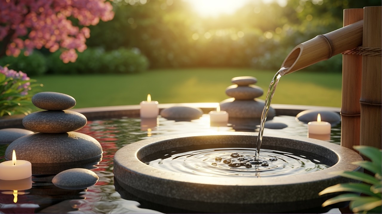 Healing Zen Sounds 🌿 Bamboo Water + Meditation Music