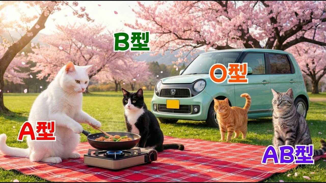 【癒やし】AI猫たちの春のピクニック計画🌸🧺 絶品外ごはんとお出かけの記録【こむぎの猫】