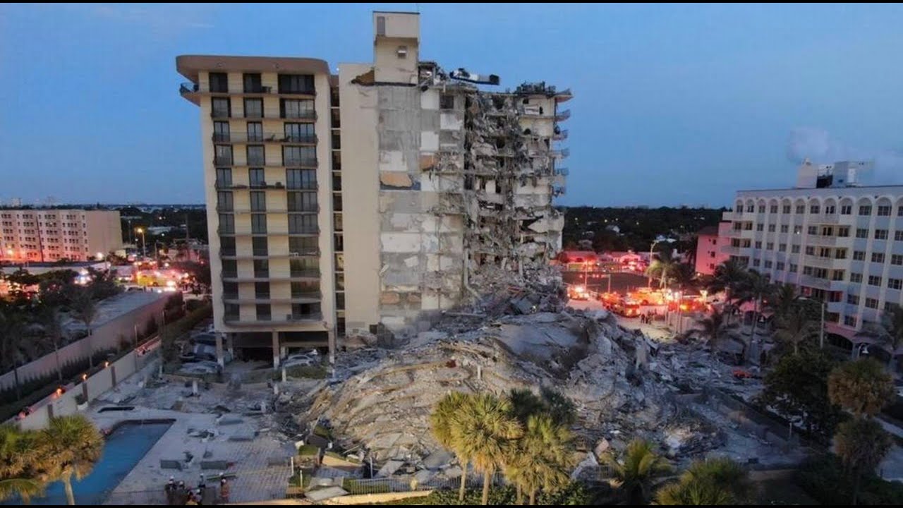 Condominium building collapse near Miami Beach