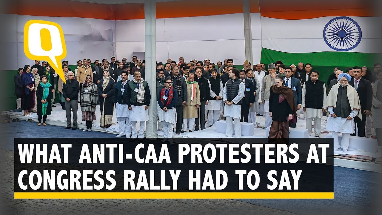 Hundreds of Anti-CAA Protesters Join Congress' 'Satyagraha for Unity' Rally at Rajghat | The Quint