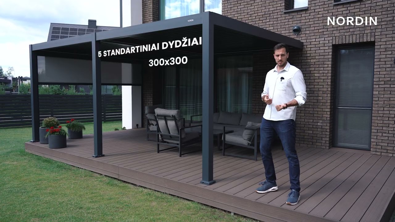 Bioklimatinė pergola Nordin - terasoms ir kiemams