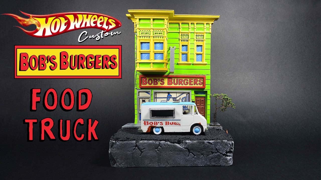 Hot Wheels Bob's Burgers Food Truck Diorama From Old Letter Getter
