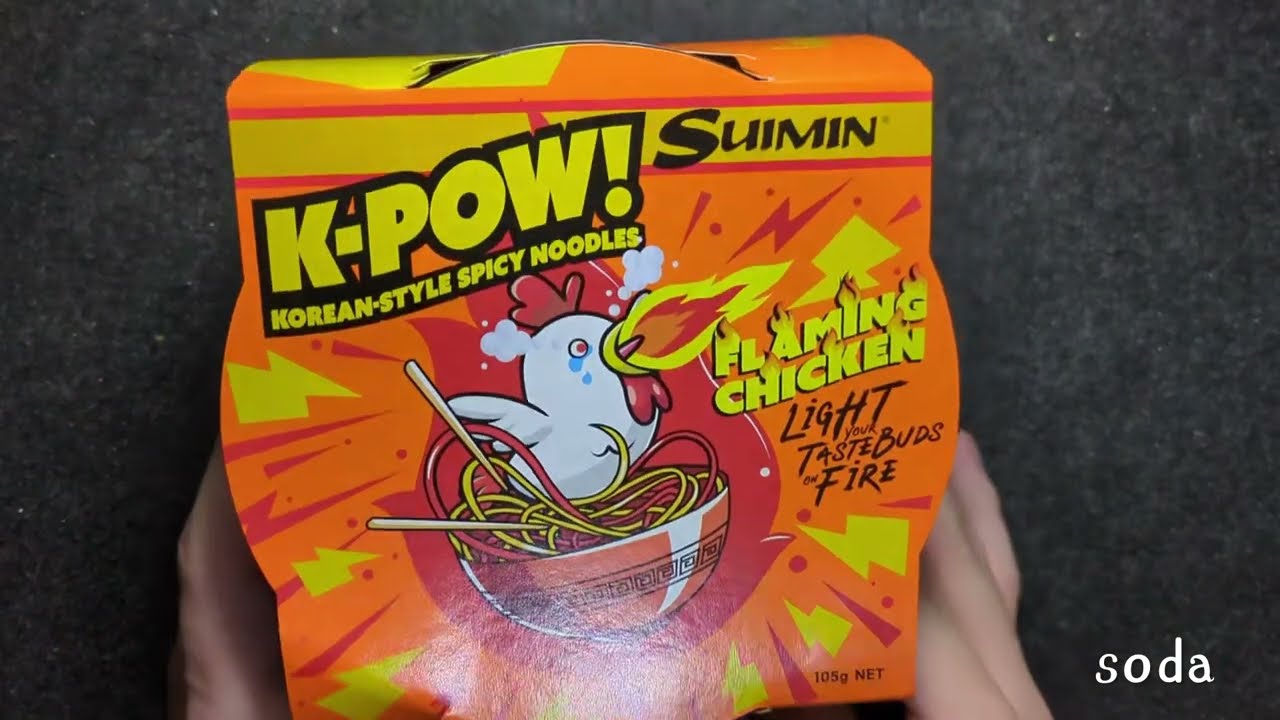 Trying Suimin K Pow! Korean Style Spicy Noodles Flaming Chicken