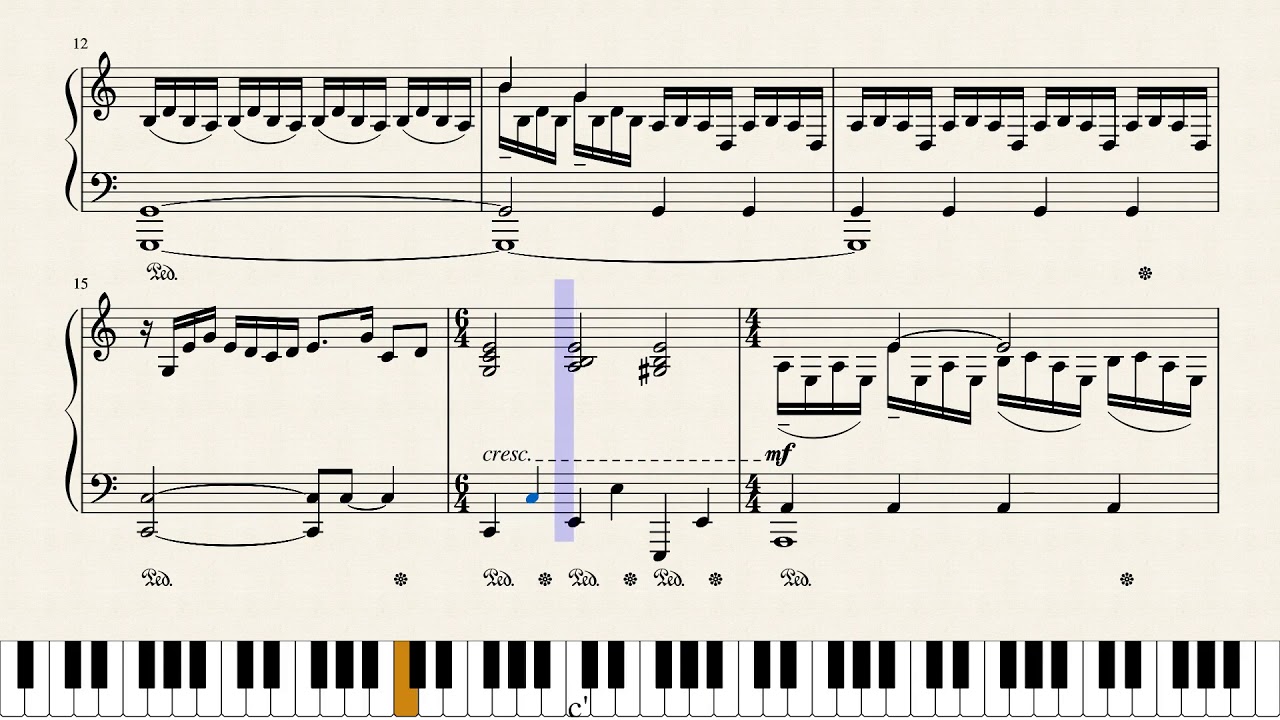 The Ecstasy of Gold for piano