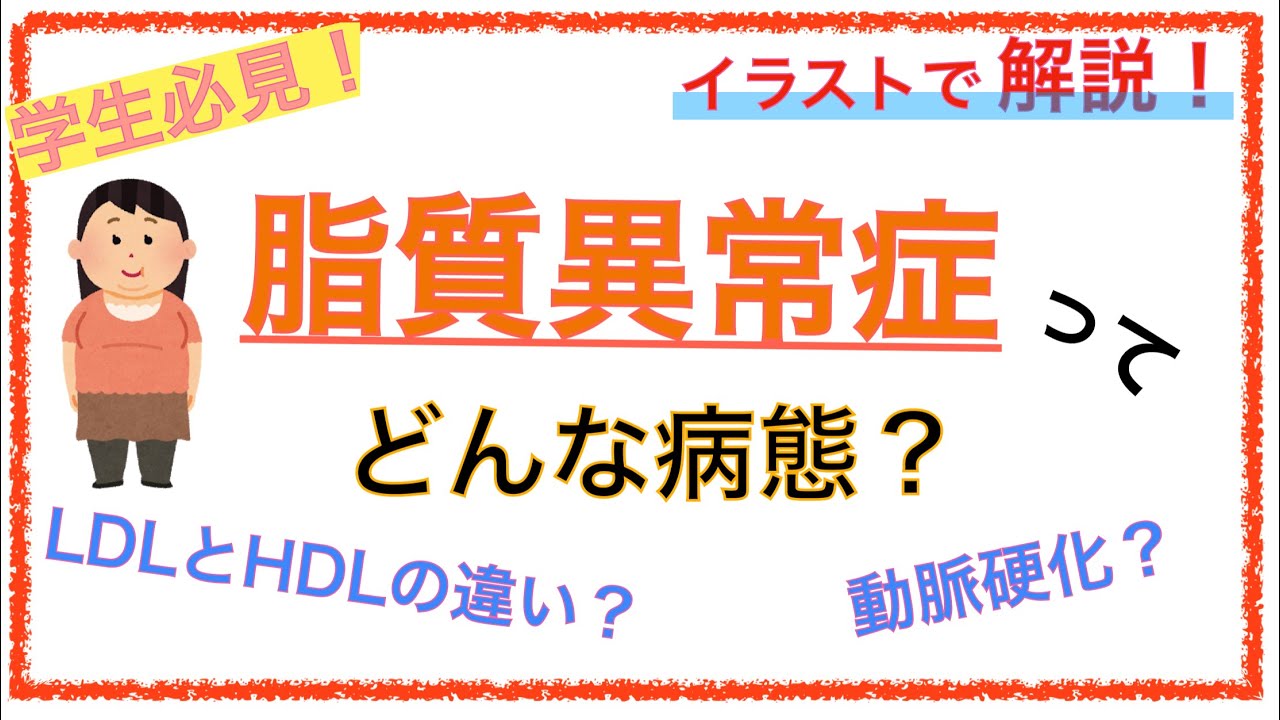 教科書をわかりやすく！「脂質異常症ってどんな病態？」〜診断基準やLDLコレーステロール・HDLコレステロールの違いをわかりやすく解説！〜