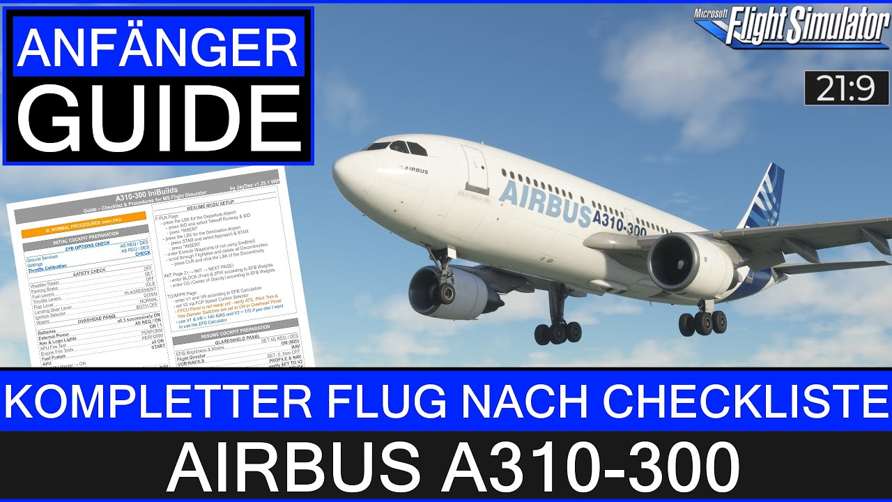 Airbus A310 - Anfänger Guide - Kompletter Flug nach Checkliste ★ MSFS 2020