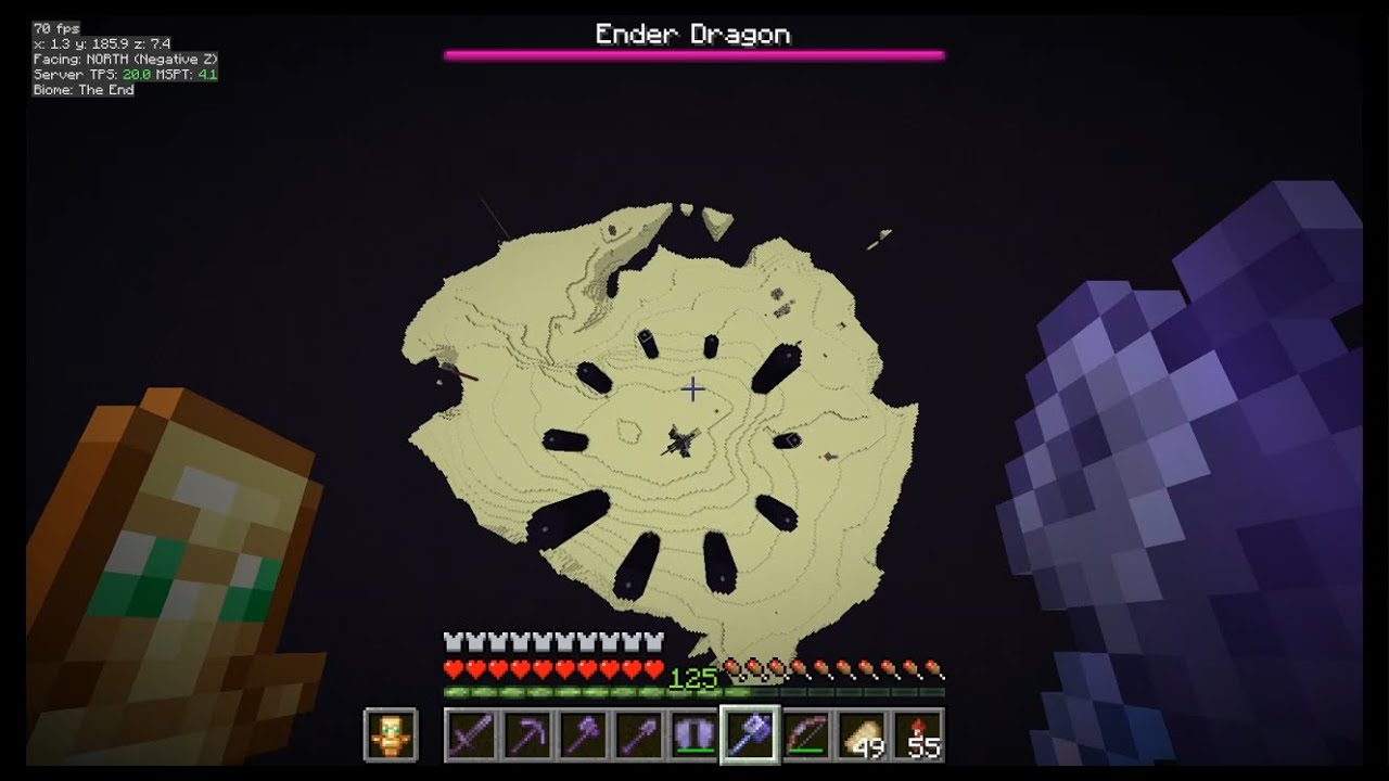 Satisfying One-Hit Ender Dragon Mace Kill