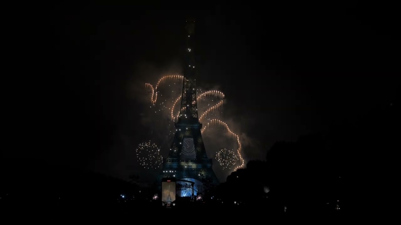 Bastilles day special fireworks at Eiffel Tower 2025