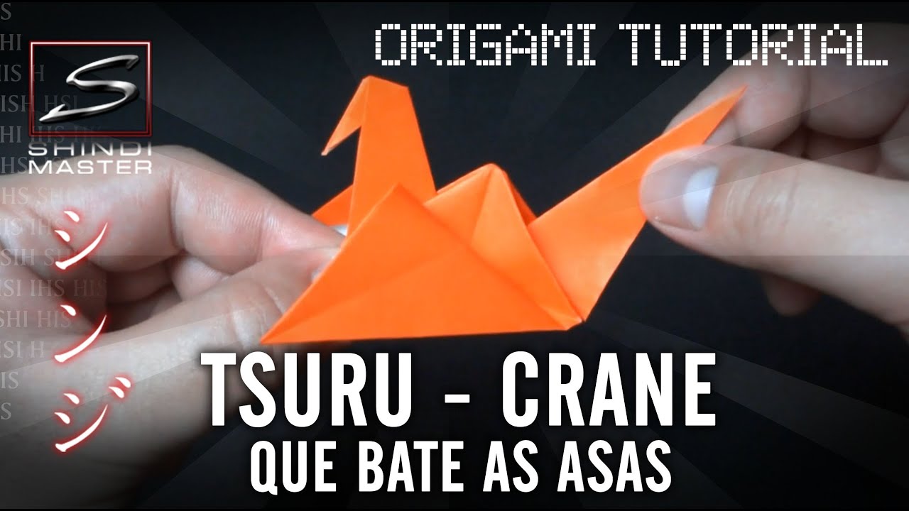 Como dobrar um tsuru que bate asas Origami - Flapping Bird Tsuru Origami Tutorial - SHINDIMASTER