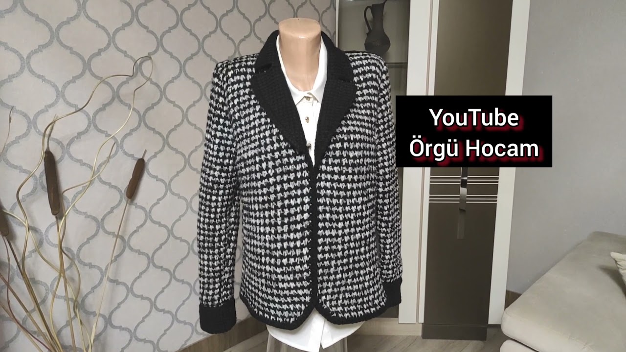 YOUTUBE ÖRGÜ HOCAM KANALIMDA ANLATIMINI YAPTIĞIM ERKEK YAKA CHANEL CEKET ❤️ YAPILIŞI @orguhocam