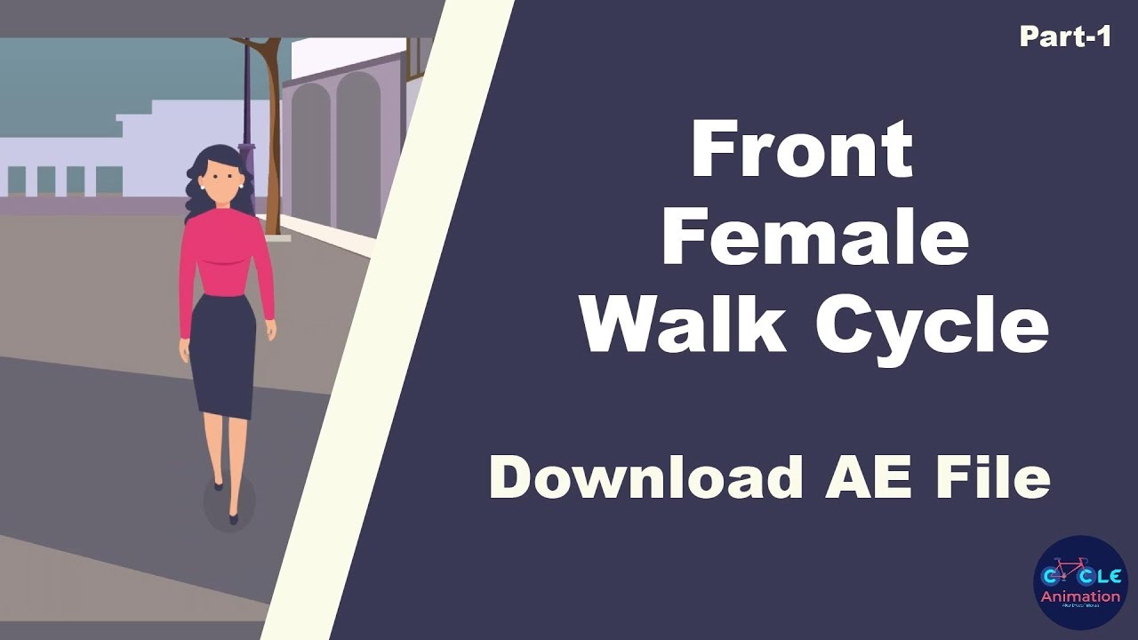 Front Female Walk Cycle using After Effects Tutorial part - 01