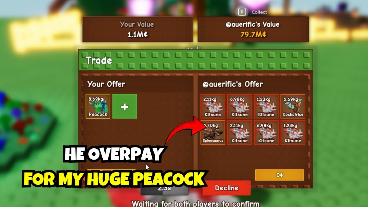 Я ОБМЕНЯЛ СВОЕГО ОГРОМНОГО ПАВЛИНА ЗА БЕЗУМНУЮ ПЕРЕПЛАТУ 😱 | Grow A Garden Trading