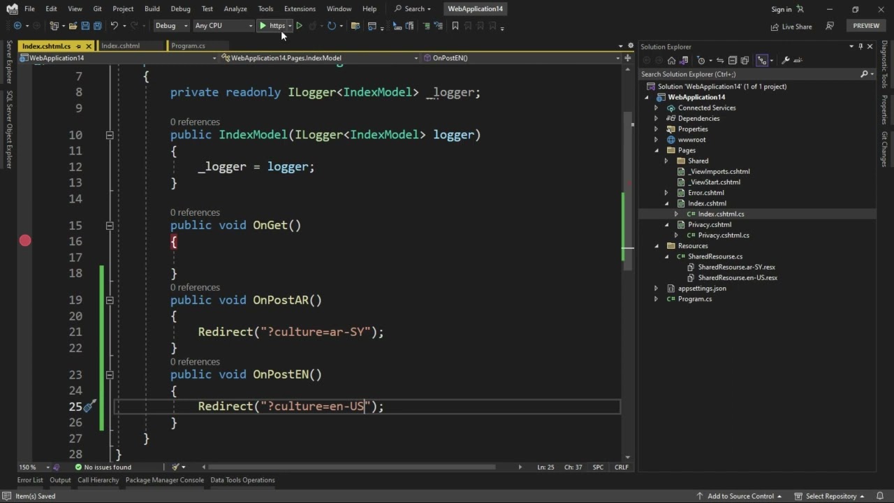 Globalization and localization in ASP.NET Core
