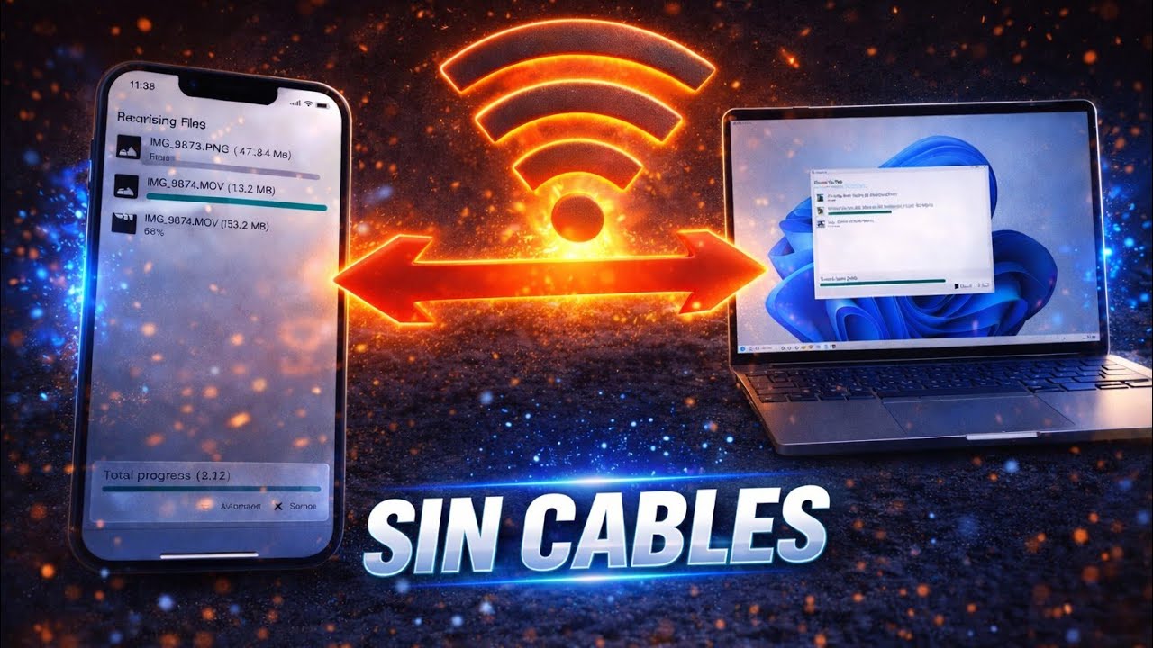 ¡DEJA de usar cables! El truco GRATIS Como pasar archivos Sin Cables de Android iPhone a la PC