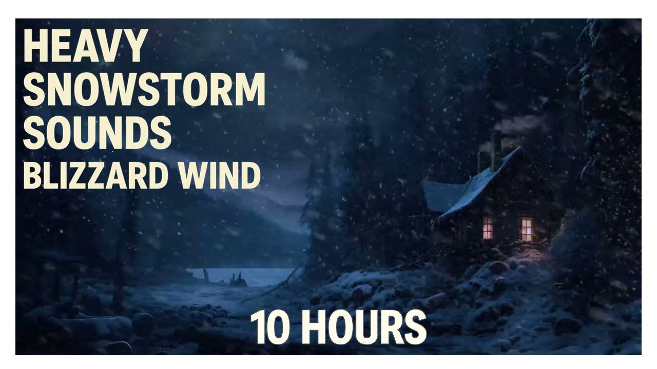 💨10 Hours of Heavy Snowstorm Sounds – Blizzard Wind for Deep Sleep (Dark Screen Ambience)