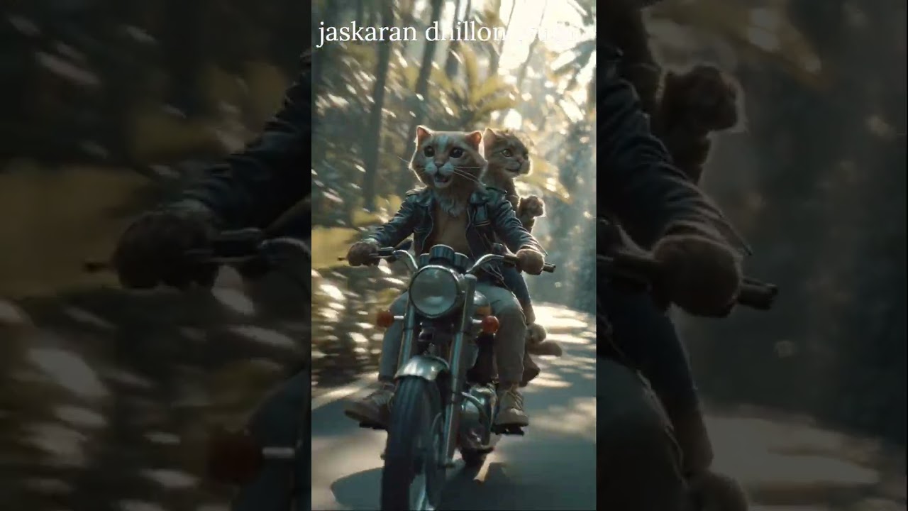 Bullet Par Jungle Safar Happy Cat Couple Ride