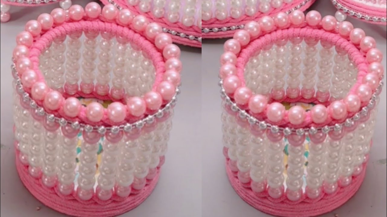 Most beautiful Simple Craft Ideas Tutorial / Make Up Storage Circle Basket Home Decoration!!