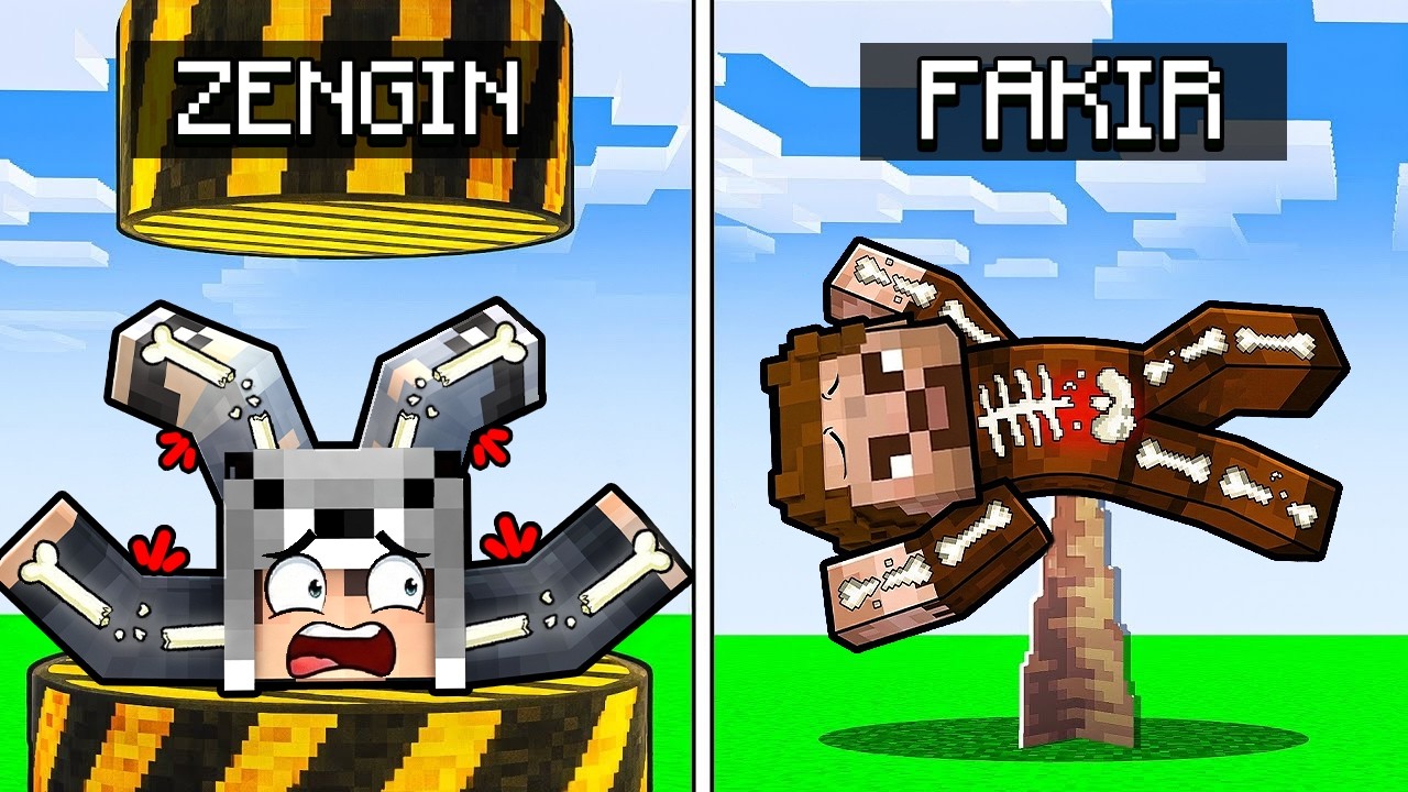 ZENGİN VS FAKİR KEMİK KIRMA YARIŞI - Minecraft