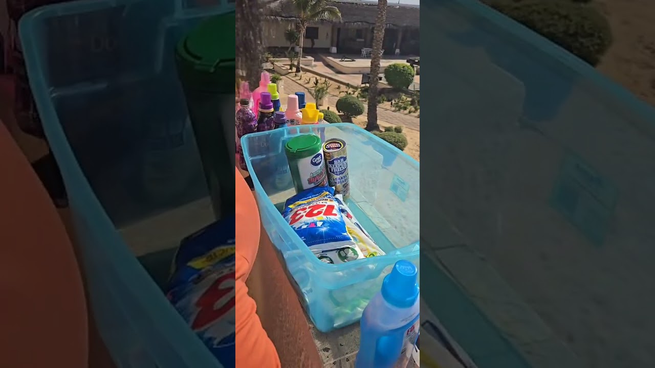 Outdoor sponge squeezing in Mexico 