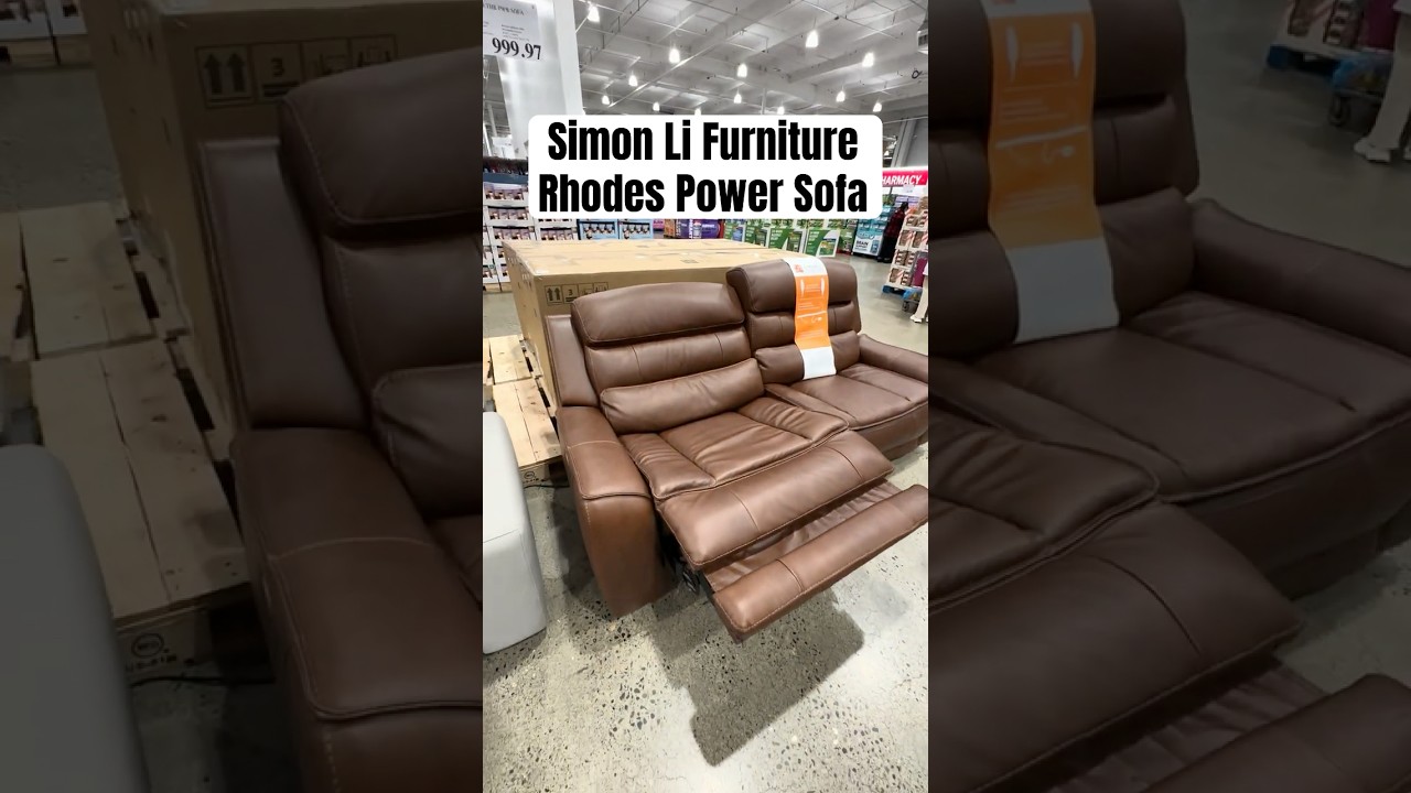 Simon Li RHODES Leather Power Sofa at Costco! Ultimate Comfort & Features! 🛋️✨
