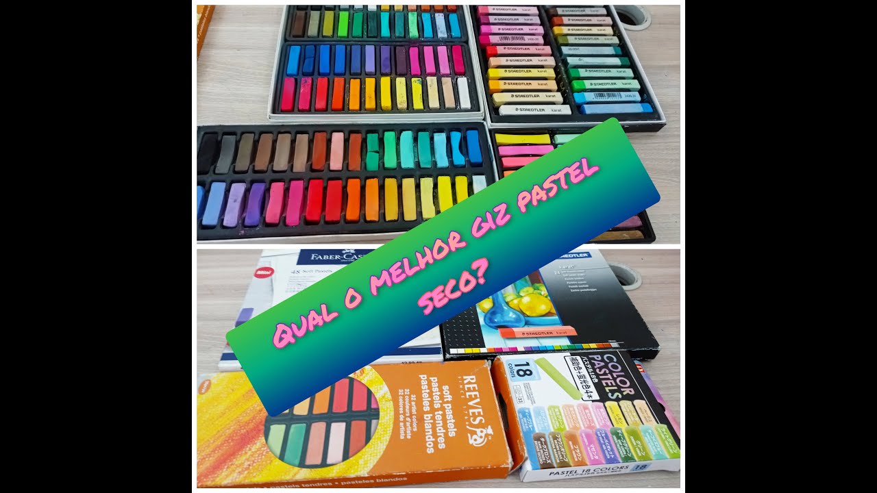 Testando os giz pastel seco! Qual marca é a melhor? Faber Castel? Staedtler? Reeves? ou da Daiso?