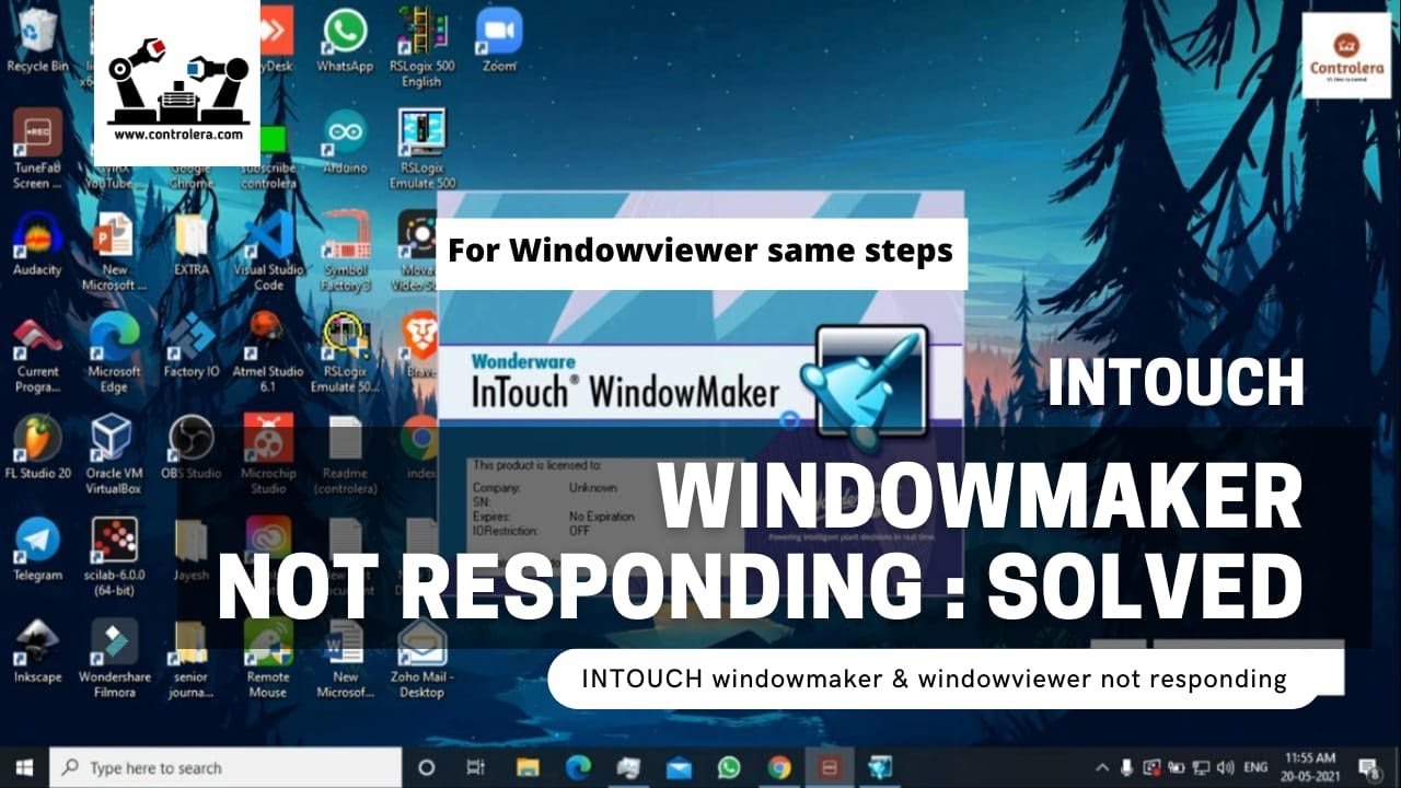 Wonderware INTOUCH  windowmaker and windowviewer is not responding  :  solved Check it Out !!