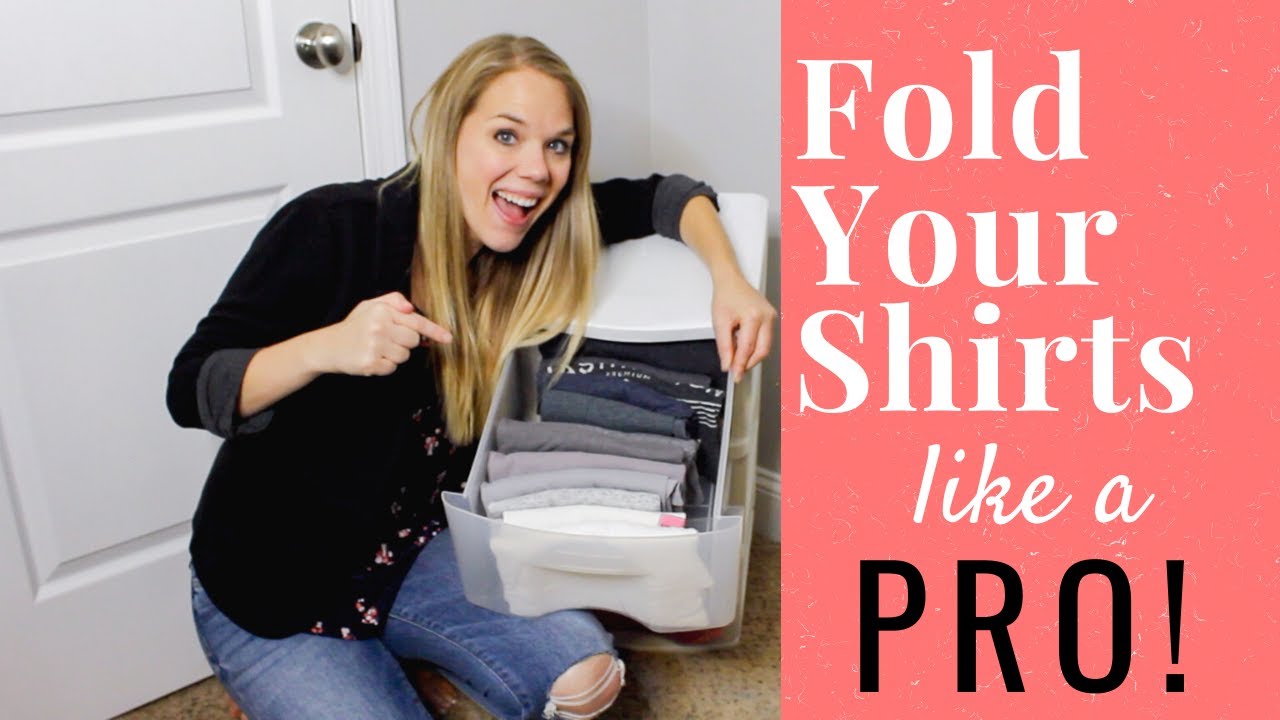 HOW TO FOLD YOUR SHIRTS LIKE A PRO | Marie Kondo T-Shirt Folding & Organizing