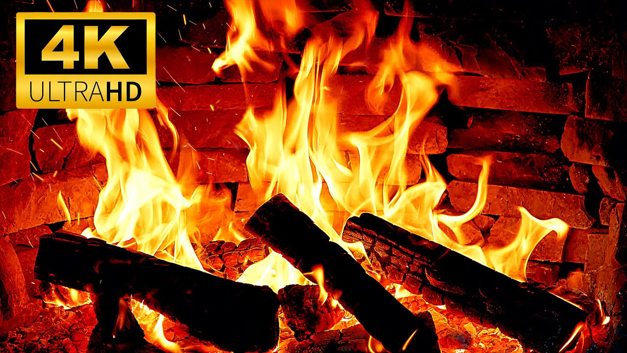 🔥The Most Peaceful & Relaxing Fireplace 4K with Crackling Fire 3 Hours🔥Cozy Fireplace Ambience