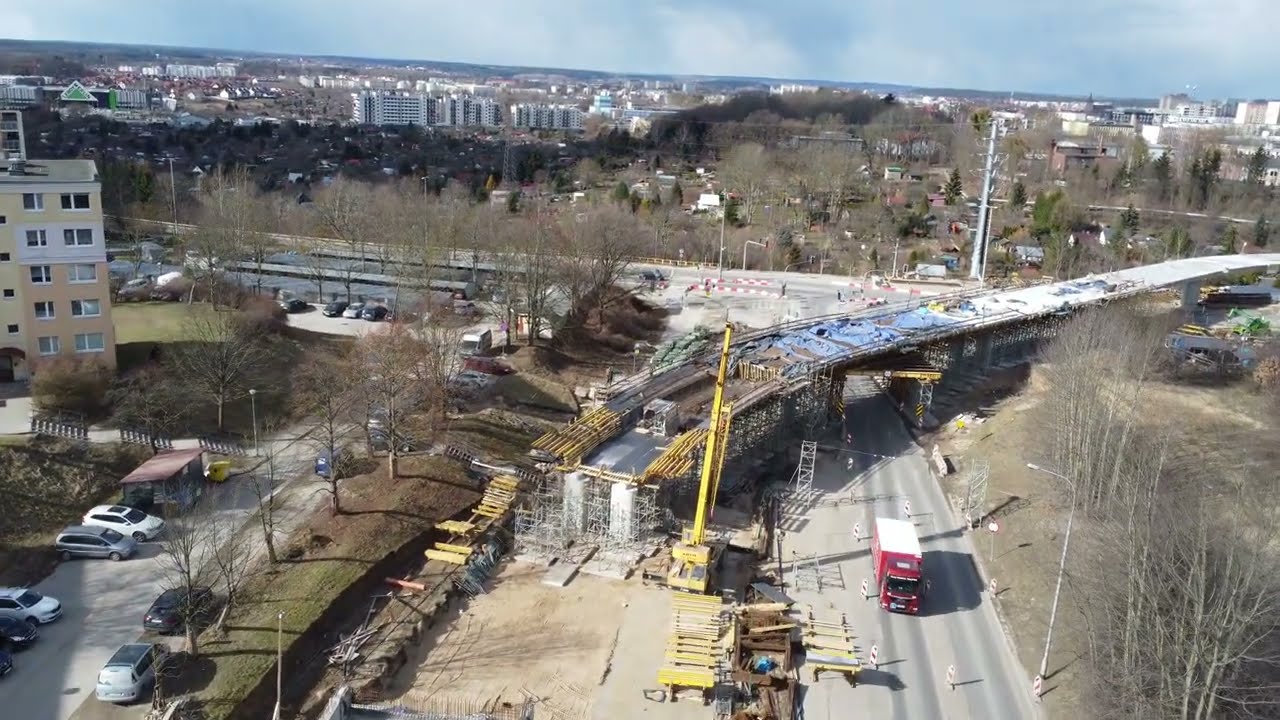 Budowa linii tramwajowej w Olsztynie - Synów Pułku 05.03.2023 - Tramwaje Olsztyn