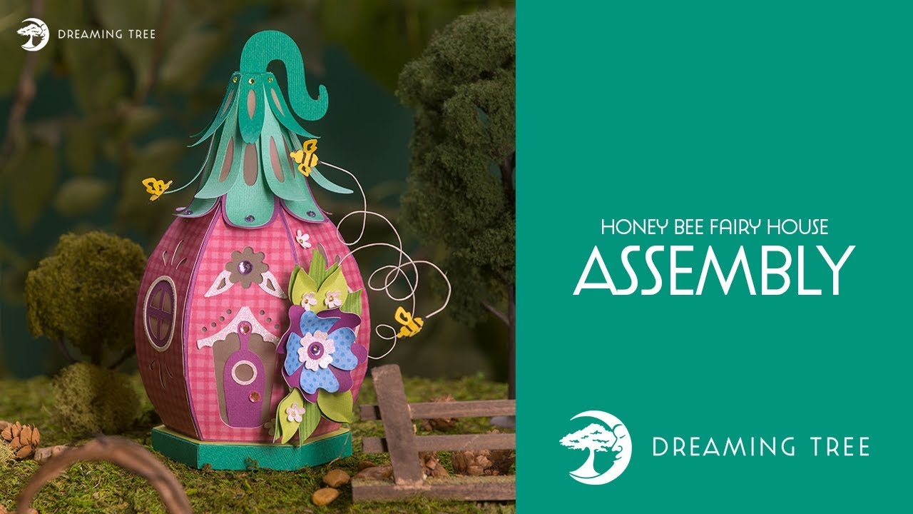 SVG File - Honey Bee Fairy House SVG - Assembly Tutorial (For Cricut, Silhouette, and ScanNCut)