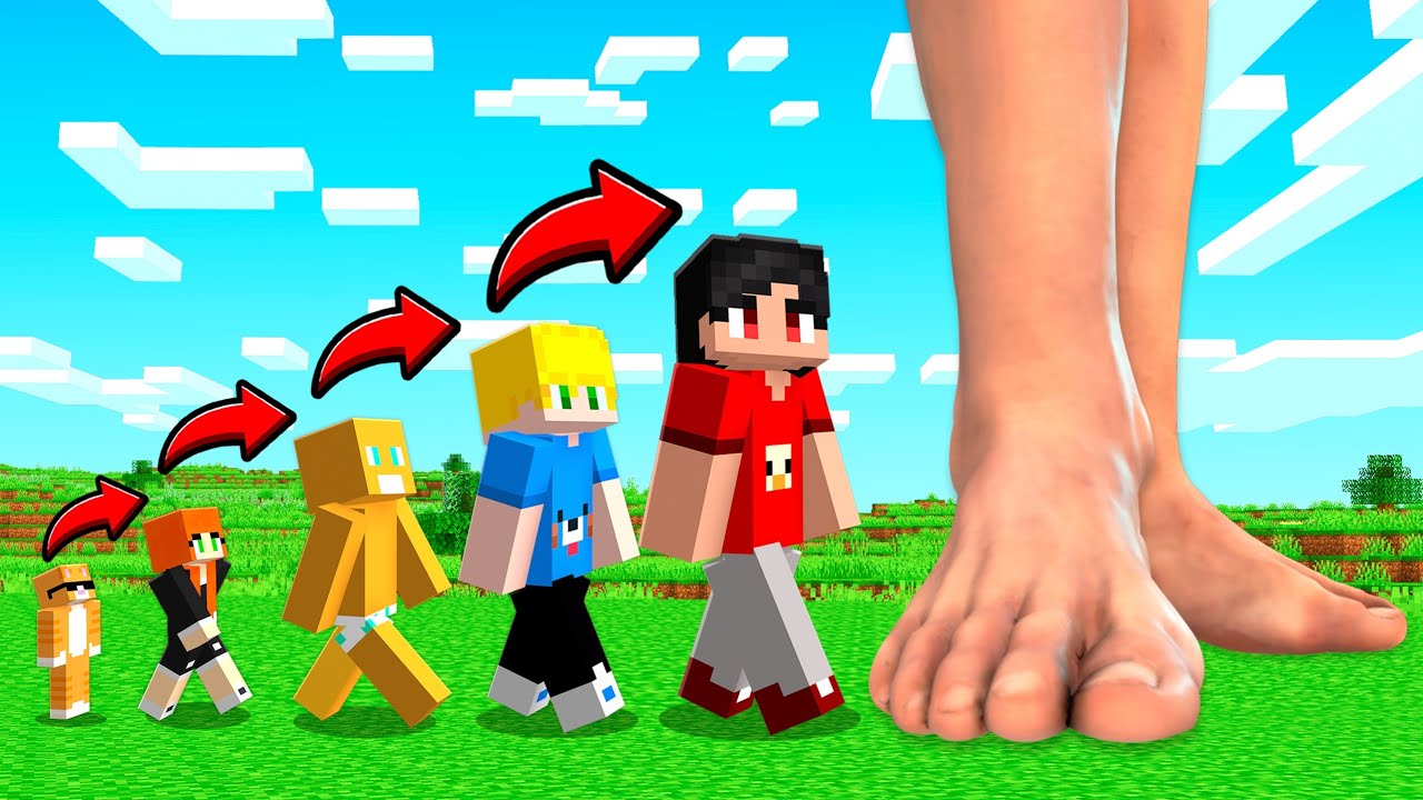 Como nós Evoluímos de Tamanho no Minecraft!