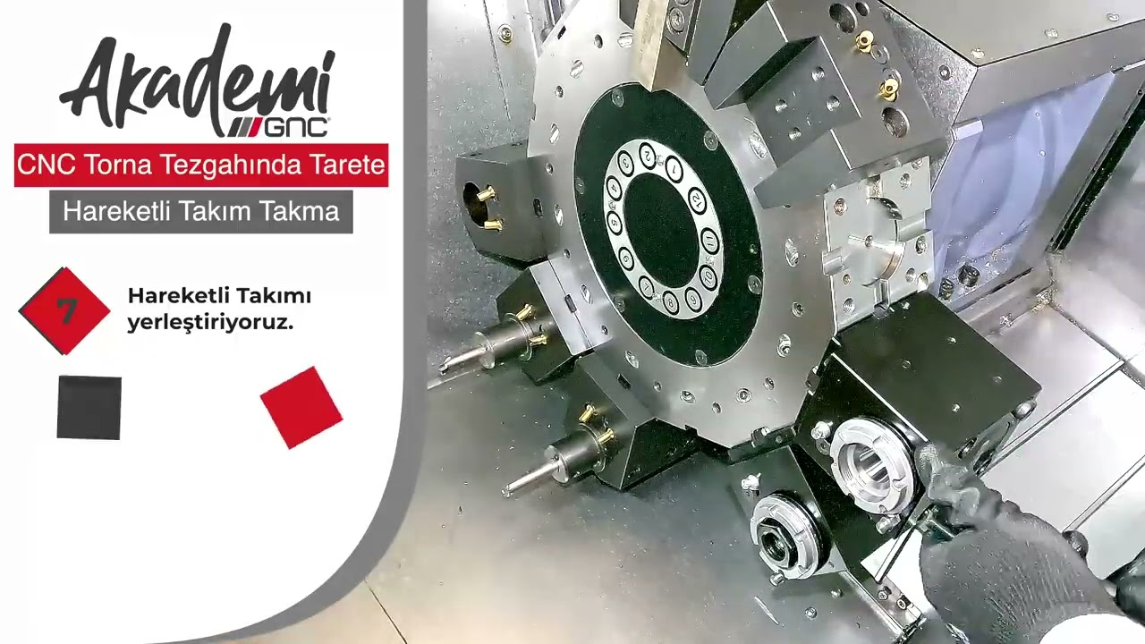 CNC Torna Tezgahında Tarete Hareketli Takım Takma | GNC Akademi | GNC Makina