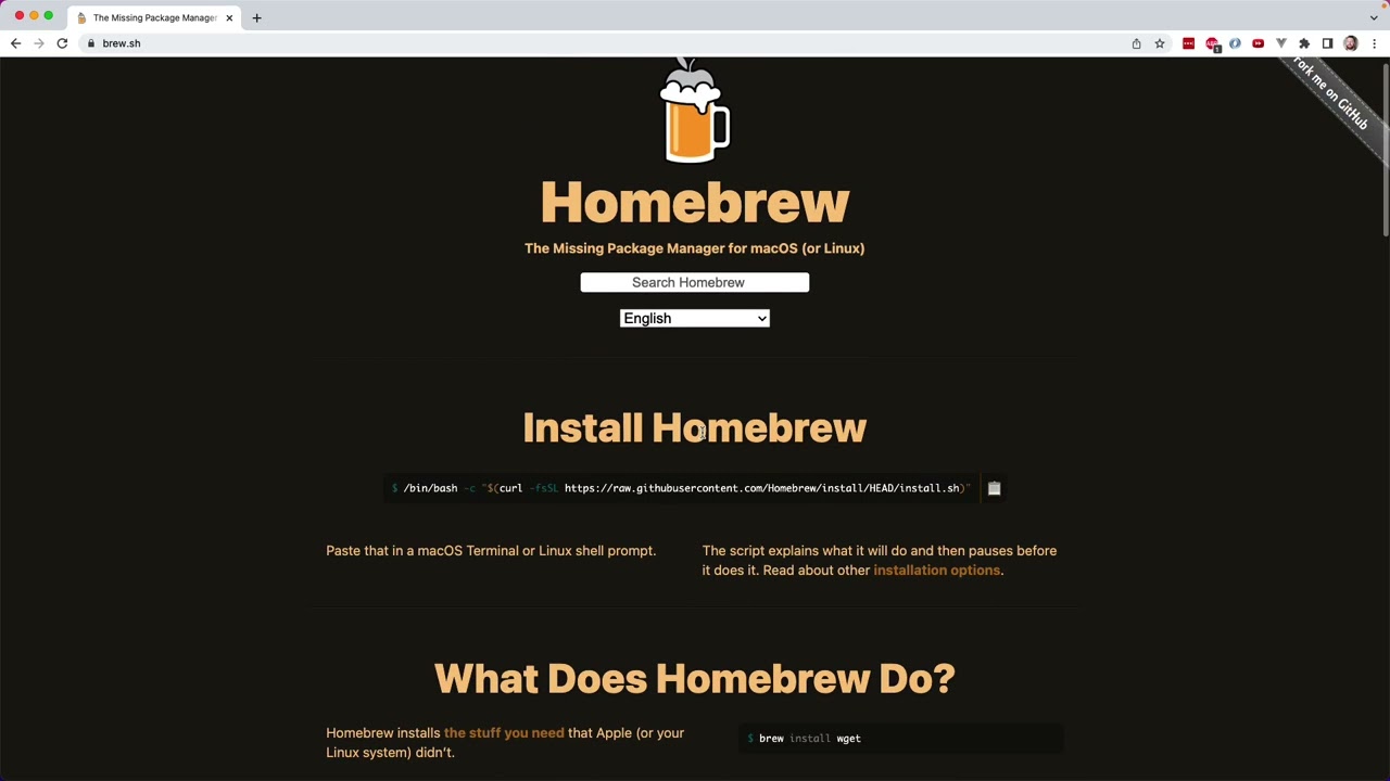 Learn to Code with Ruby V2 - 01 - Introduction & Installation - 06 - macOS   Install Homebrew