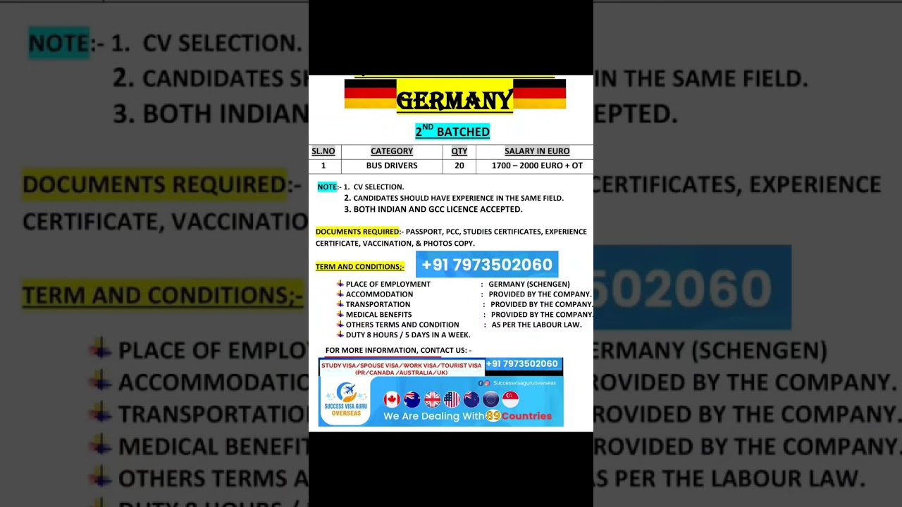 Germany 2 🇩🇪ਜਰਮਨੀ ਸ਼ੈਂਗੇਨ #workpermit #germany #schengen #busdriver #europe #jobs #trending #viral