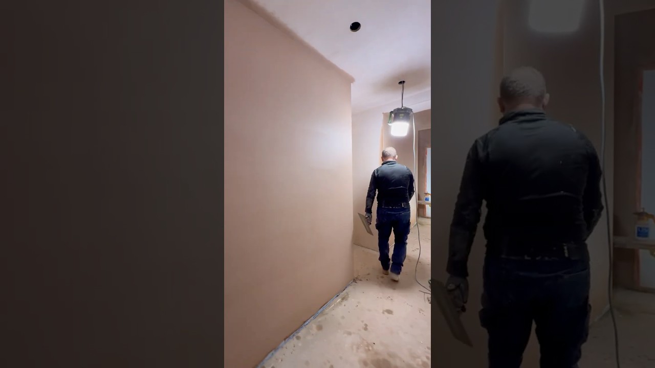 No music, just the process. Making walls perfectly smooth ASMR 🤫🧈🛠️ 
