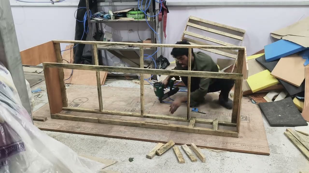 Sofa frame banane ka tarika three Seater Sofa meking sofa design manufacturing सोफा फ्रेम कैसे बनाएं